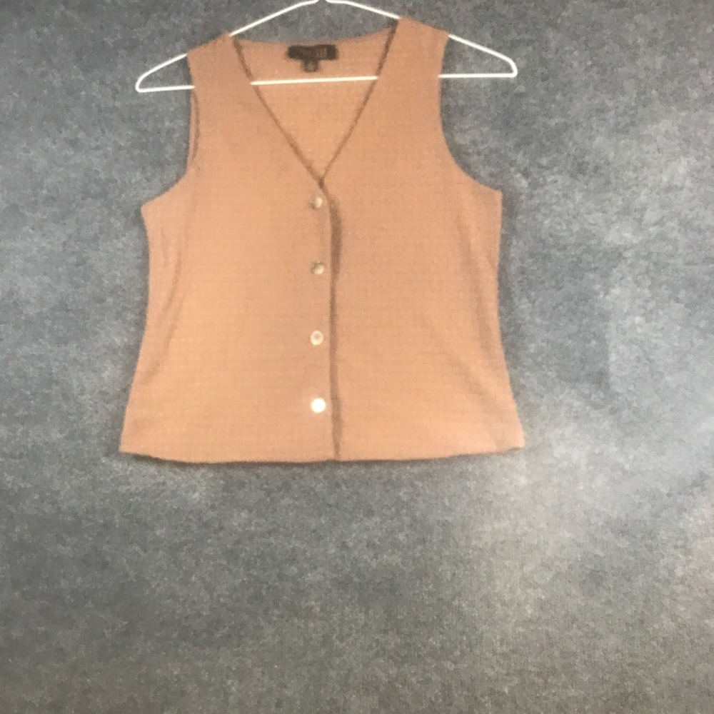 Truth By Republic Vest Sweater Womens Small Brown V-Neck Button Front Casual